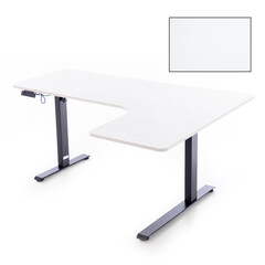 Výškově nastavitelný stůl UNIZDRAV 160x110 cm, bílý – pravý roh