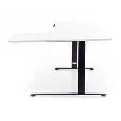 Výškově nastavitelný stůl UNIZDRAV 160x110 cm, bílý – pravý roh