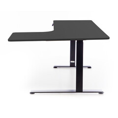 Výškově nastavitelný stůl UNIZDRAV 160x110 cm, černý – pravý roh
