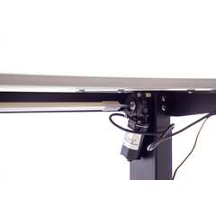 Výškově nastavitelný stůl UNIZDRAV 160x110 cm, šedý – levý roh