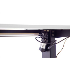 Výškově nastavitelný stůl UNIZDRAV 160x110 cm, bílý – levý roh