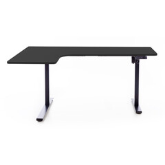 Výškově nastavitelný stůl UNIZDRAV 160x110 cm, černý – levý roh