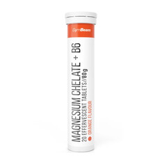 Magnesium chelát + B6 pomeranč – šumivé tablety GymBeam, 20 tablet