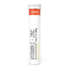 Vitamin C + zinek citrus – šumivé tablety GymBeam, 20 tablet