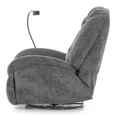 Stylové relaxační polohovací křeslo TRENDY s funkcí masáže a výhřevu, antracitové
