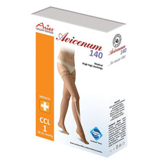 Avicenum 140 DEN - stehenní punčochy se samodržící krajkou, tělové