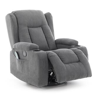 Relaxační polohovací křeslo, antracitová látka