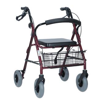 Odlehčené pojízdné chodítko UNIZDRAV, bordó