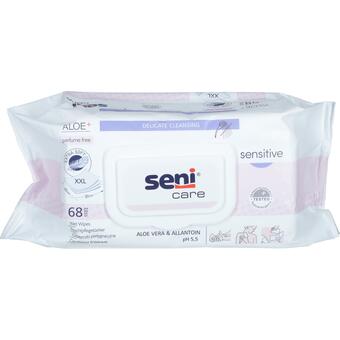 SENI CARE vlhčené ubrousky Sensitive, 68 ks