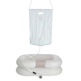 Gumové umyvadlo na vlasy s přenosnou sprchou