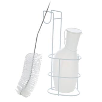 Láhev na moč s držákem a kartáčem