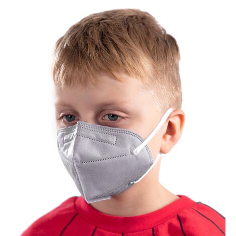 Detský respirátor FFP2 bez výdychového ventilu, šedý