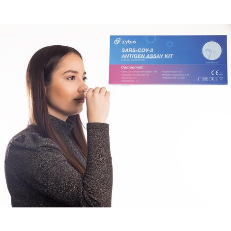 Zybio Antigenní certifikovaný výtěrový samotest – self test ze špičky nosu na COVID-19, 1 ks