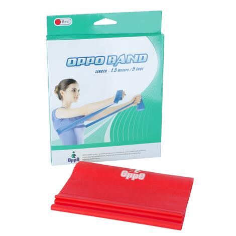 Posilovací guma OPPO BAND červená s lehkým odporem, 1,5 m