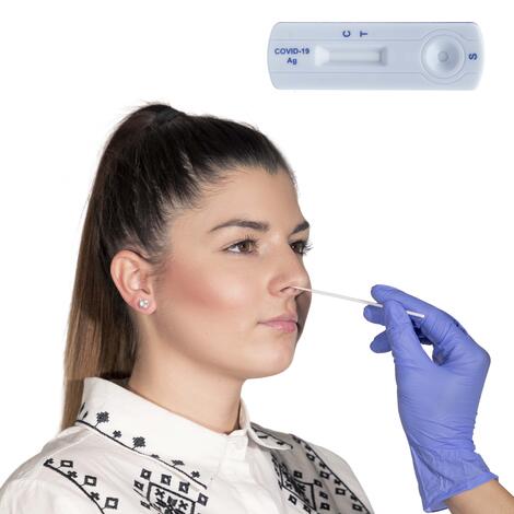 Antigenní certifikovaný výterový test ze špičky nosu i nosohltanu na COVID-19 s 99% úspěšností výsledků, EXPIRACE 31.01.2024 1 ks