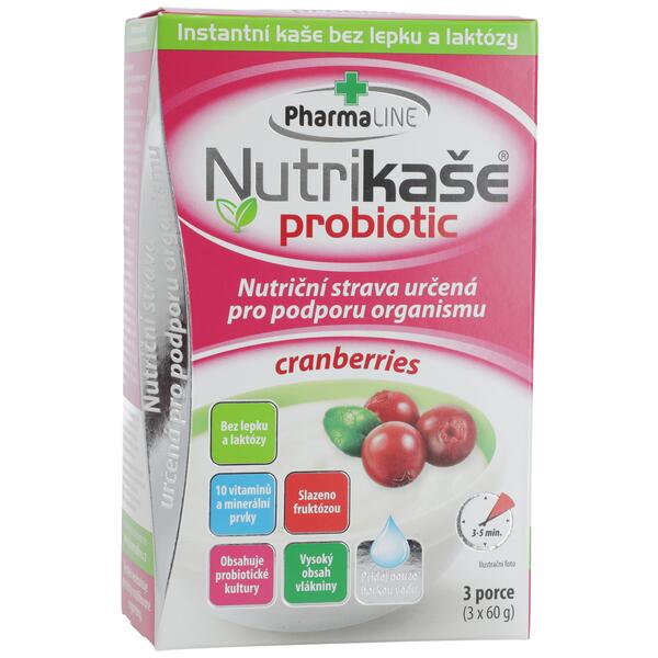 Levně PharmaLINE Nutrikaše probiotic cranberries 3x 60 g