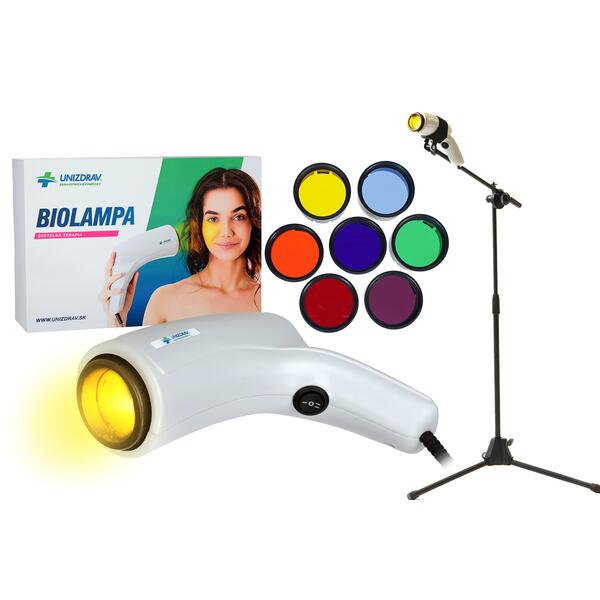 Biolampa UNIZDRAV + barevná terapie + stojan k biolampe ( zvýhodněný set )