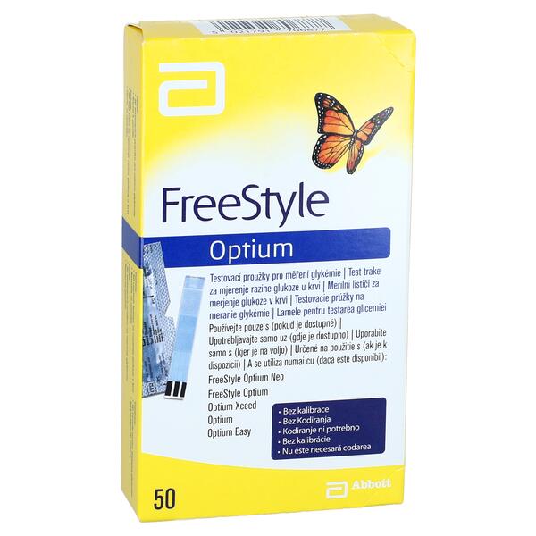 Levně Testovací proužky FreeStyle Optium, 50 ks
