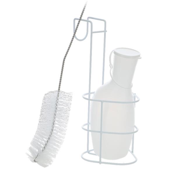 Láhev na moč s držákem a kartáčem