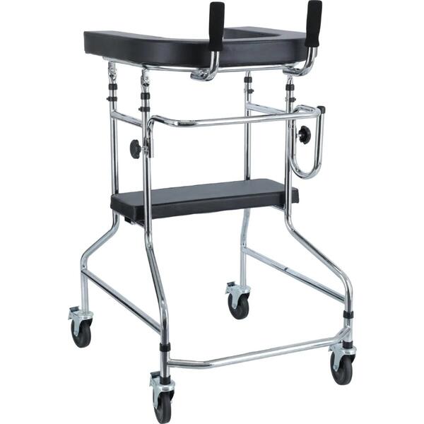 Pojízdné chodítko s opěrnou plochou a sedadlem UNIZDRAV