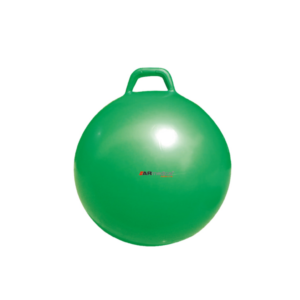 Levně Dětský gymnastický míč s úchytem – zelený, 55 cm