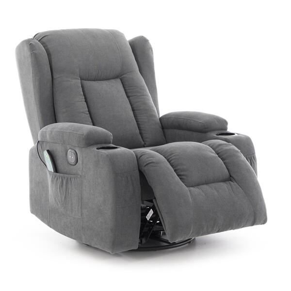 Relaxační polohovací křeslo, antracitová látka