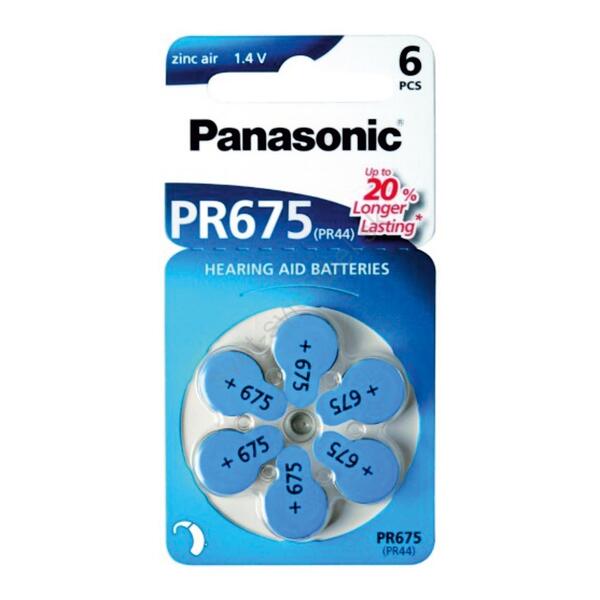 Levně Baterie Panasonic PR675H do naslouchátka, 6ks