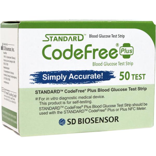 Levně Testovací proužky ke glukometru SD CodeFree, 50 ks