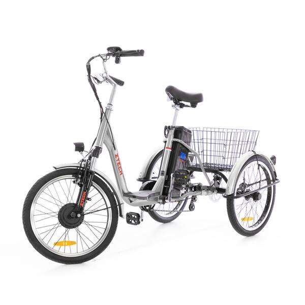 Tříkolové elektrické kolo Tornádo ZTECH, stříbrné