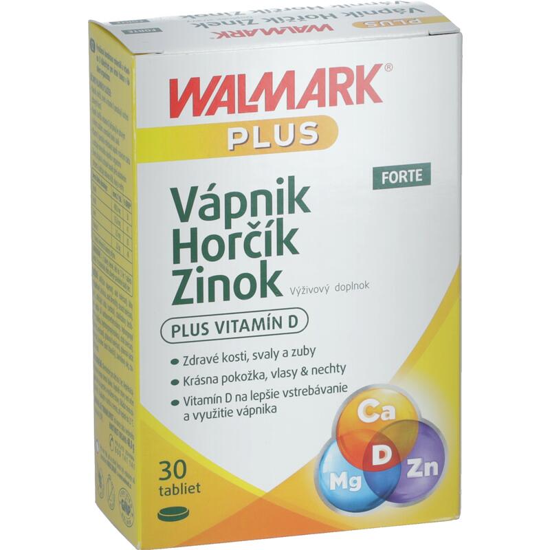 Walmark Vápník, Hořčík a Zinek, 30 tablet