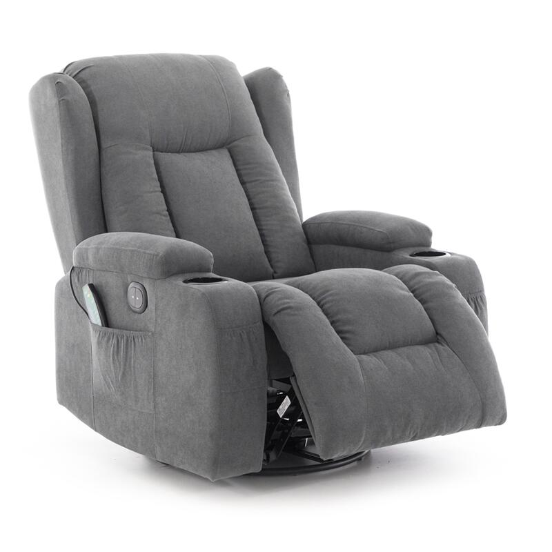 Relaxační polohovací křeslo, antracitová látka