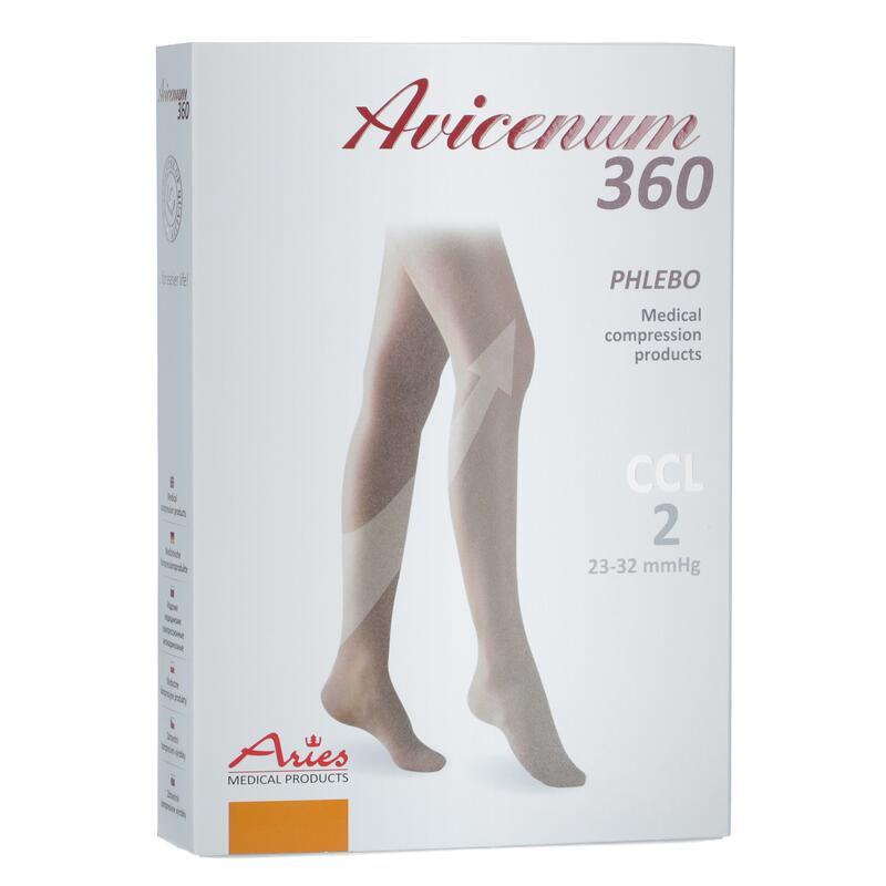 Avicenum 360 DEN – stehenní punčochy s lemem, tělové