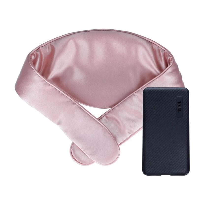 Vyhřívací USB límec na krk s powerbankou, růžový – grafenová technologie