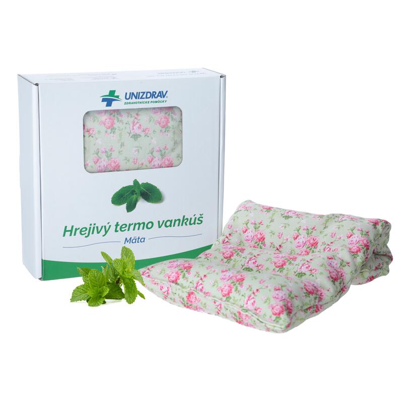 Hřejivý termo polštář UNIZDRAV Máta Květiny