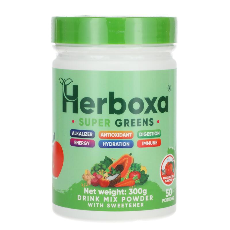 Herboxa SUPER GREENS Ledová broskev, 300 g