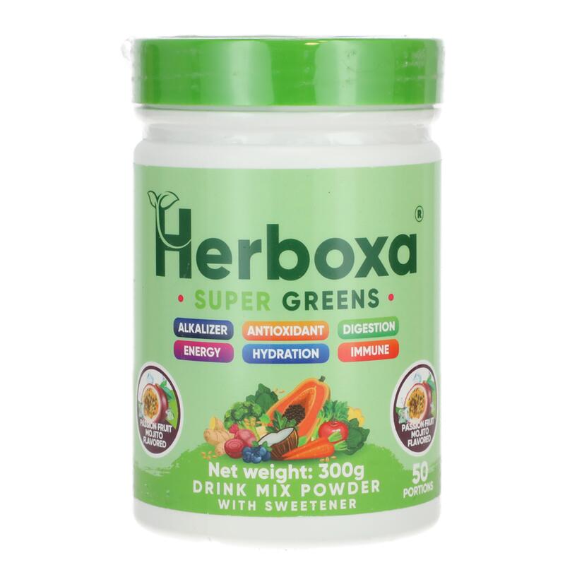 Herboxa SUPER GREENS Mučenka a mojito, 300 g