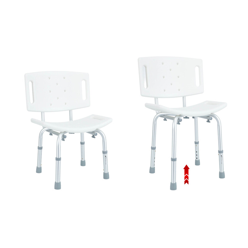 Sprchovací židle výškově nastavitelná