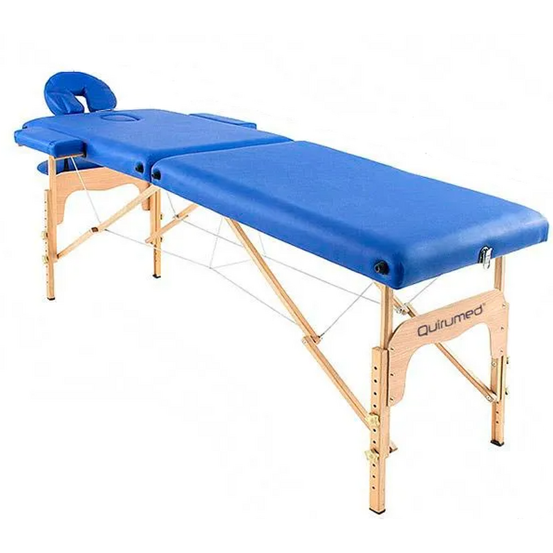 Dřevěné masážní lehátko, modré