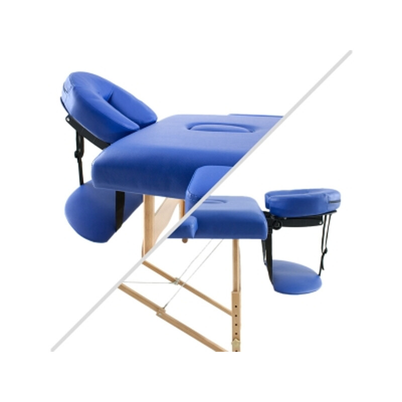 Dřevěné masážní lehátko, modré