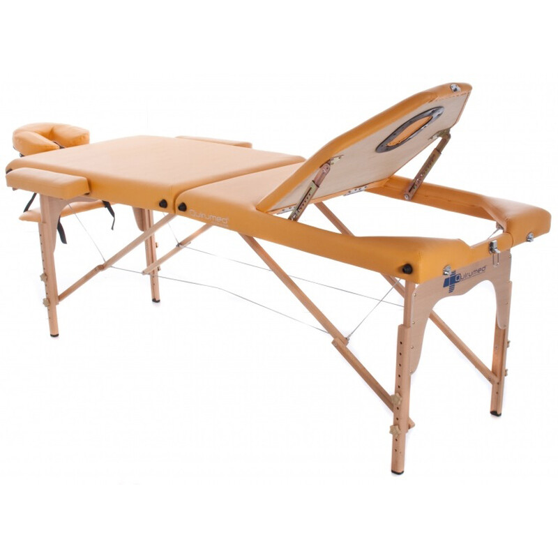 Dřevěné masážní lehátko - polohovací, modré