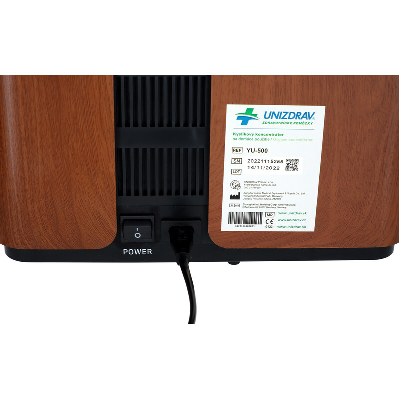 Kyslíkový koncentrátor pro domácí použití YUWELL YU-500, imitace dřeva