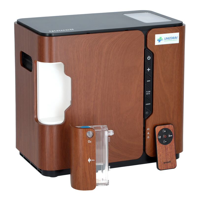 Kyslíkový koncentrátor pro domácí použití YUWELL YU-500, imitace dřeva