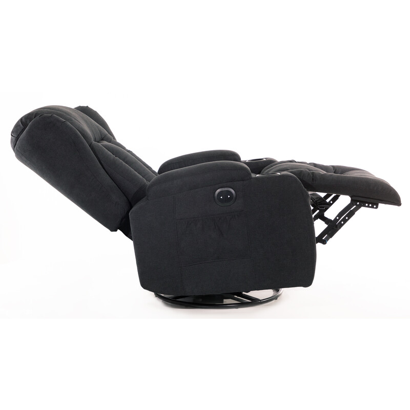 Relaxační polohovací křeslo, antracitová látka