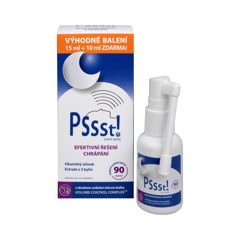 Pssst! Ústní sprej proti chrápání, 25 ml