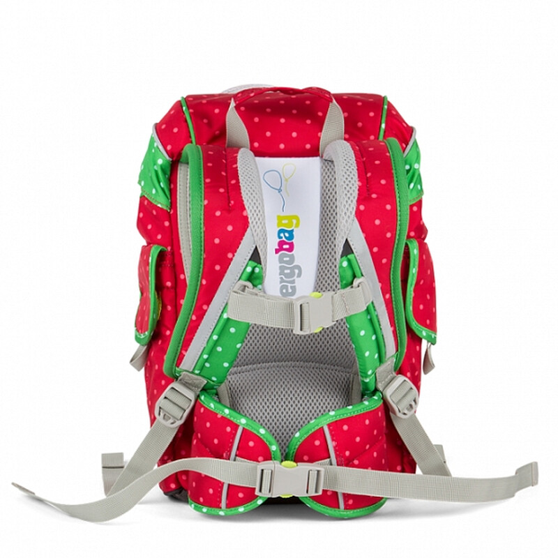 Taška pro předškoláka Ergolino - červeno / zelená tečkovaná