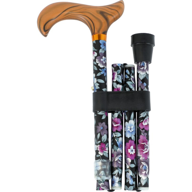 Skládací hůl květovaná