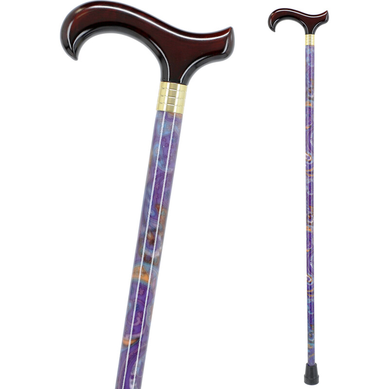 Dřevěná vycházková hůl - ozdobná (91 cm)