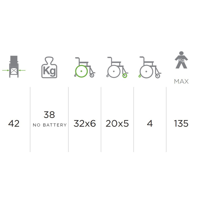 Elektrický invalidní vozík , 46 cm