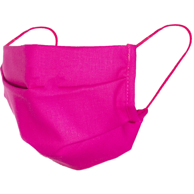 Rouška na tvář plátěnná na gumičku, růžová 1 ks