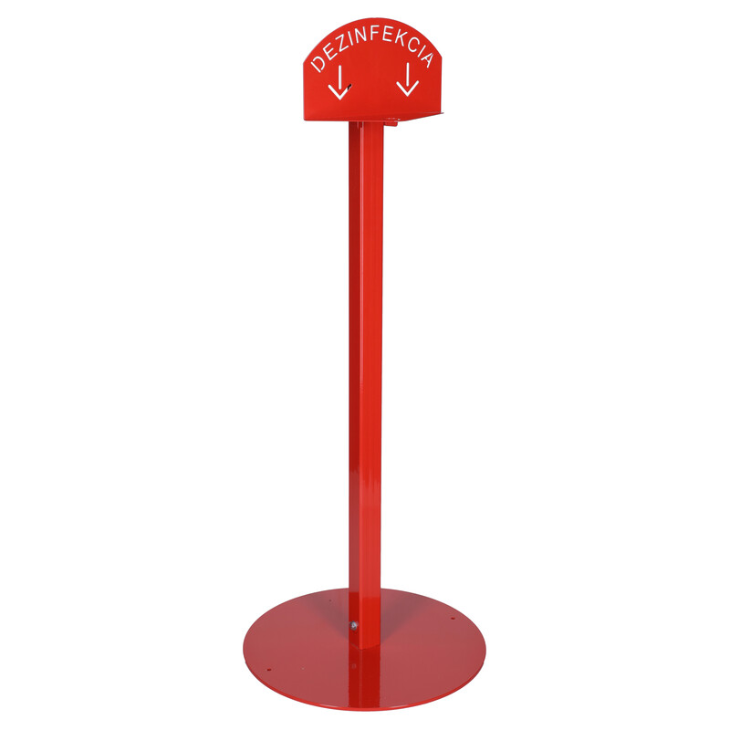 Stojan červený na dezinfekci rukou, 100 cm
